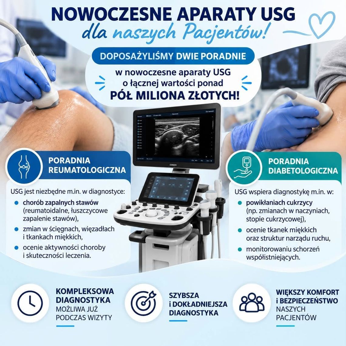 Szpital Wojewódzki w Suwałkach z nowoczesnym USG. Sprzęt kosztował ponad pół miliona złotych Szpital Wojewódzki w Suwałkach z nowoczesnym USG. Sprzęt kosztował ponad pół miliona złotych
