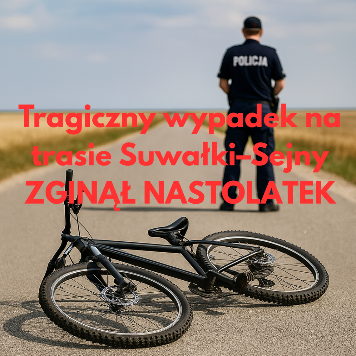 🚨 Tragiczny wypadek na trasie Suwałki–Sejny. Nie żyje nastoletni rowerzysta
