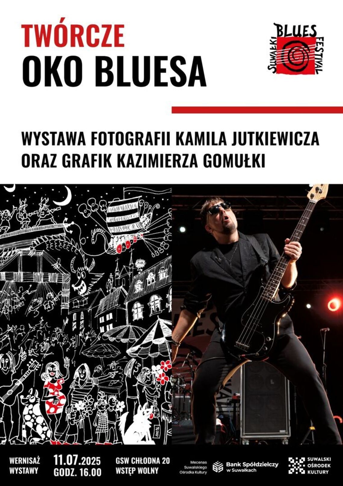🎸 „Twórcze oko bluesa” – wyjątkowa wystawa fotografii i grafik poświęcona Suwałki Blues Festival