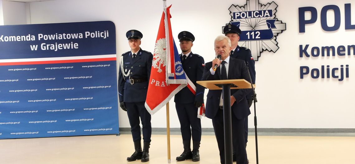 👮‍♂️ Uroczyste obchody Święta Policji w Grajewie – awanse, odznaczenia i podziękowania za służbę