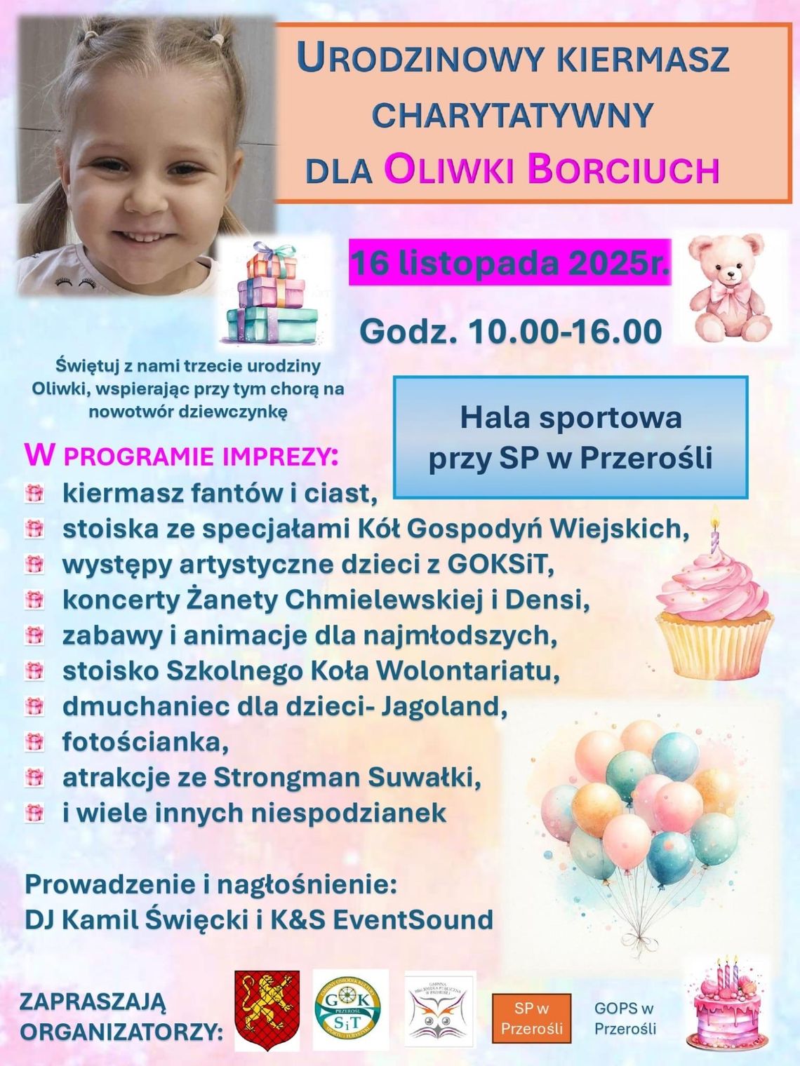 Urodzinowy kiermasz charytatywny dla Oliwki Borciuch w Przerośli Urodzinowy kiermasz charytatywny dla Oliwki Borciuch w Przerośli