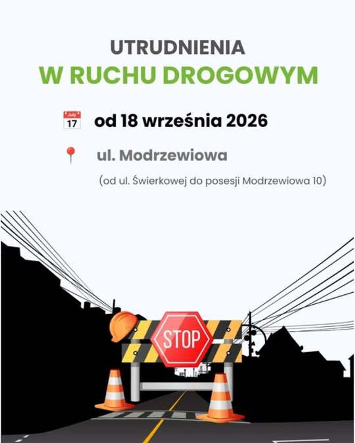 Utrudnienia na ul. Modrzewiowej. Rusza modernizacja nawierzchni Utrudnienia na ul. Modrzewiowej. Rusza modernizacja nawierzchni
