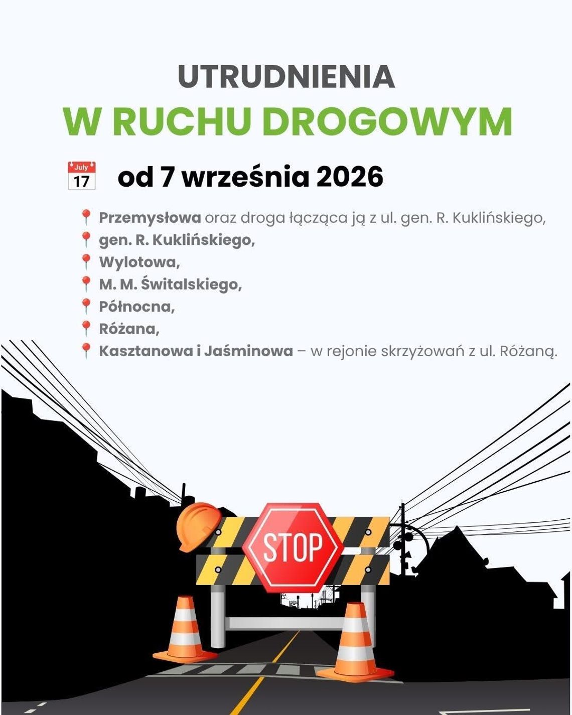 Utrudnienia w ruchu w Suwałkach. Ruszają prace przy przyłączu do spalarni