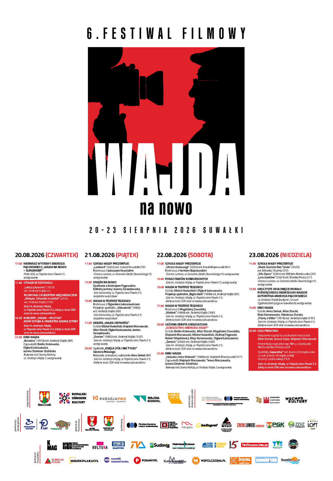 Wajda na Nowo 2026 w Suwałkach. Cztery dni filmowych emocji i gwiazd polskiego kina Wajda na Nowo 2026 w Suwałkach. Cztery dni filmowych emocji i gwiazd polskiego kina