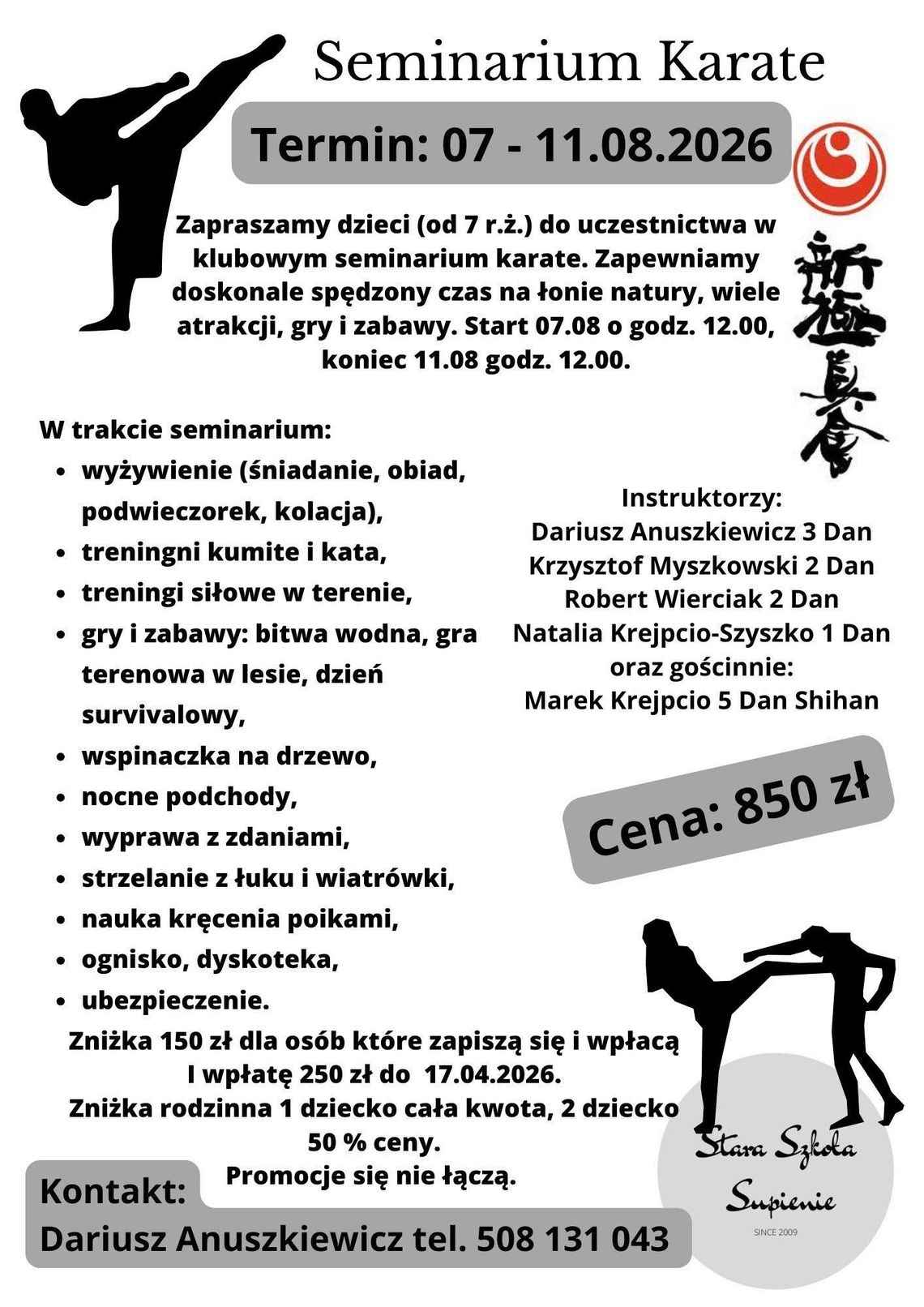 Wakacje z karate w Supieniu. Rusza Klubowe Seminarium Karate Kyokushin