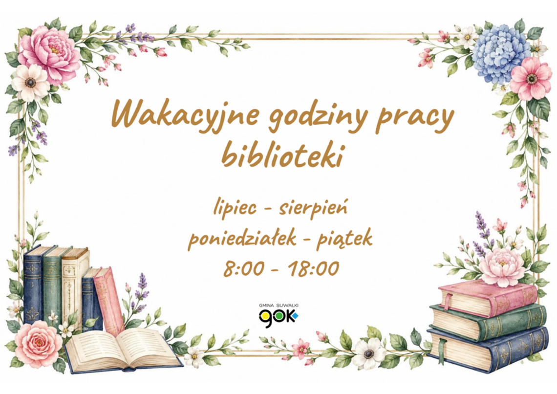 Wakacyjne godziny pracy biblioteki w Płocicznie-Osiedlu