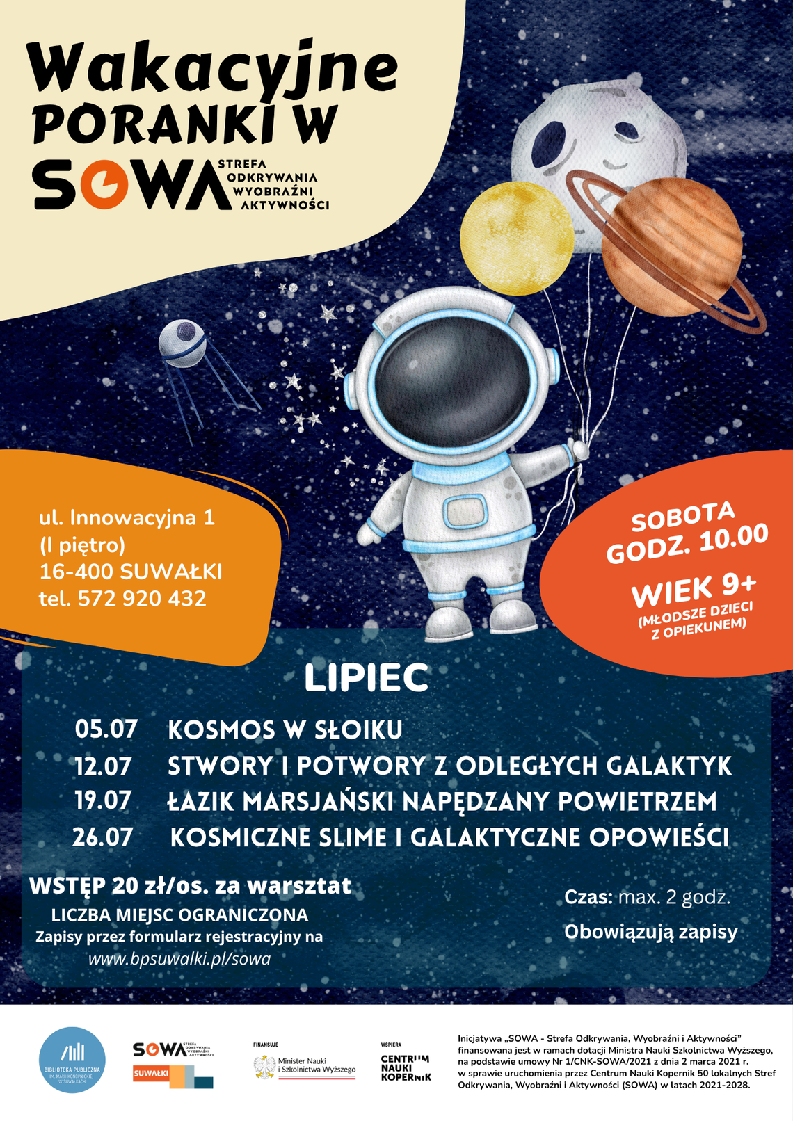 🚀🌞 Wakacyjne Lipcowe Poranki w SOWA Suwałki! 🌌🛸