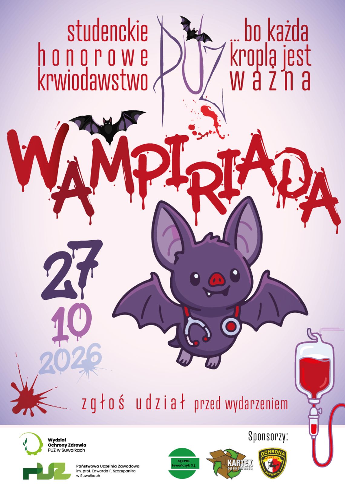 Wampiriada w Suwałkach. Studenci i pracownicy uczelni będą mogli oddać krew Wampiriada w Suwałkach. Studenci i pracownicy uczelni będą mogli oddać krew