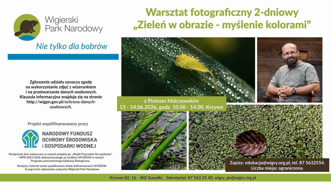 📸🌿 Warsztaty fotograficzne w Wigierskim Parku Narodowym. „Zieleń w obrazie – myślenie kolorami” 📸🌿 Warsztaty fotograficzne w Wigierskim Parku Narodowym. „Zieleń w obrazie – myślenie kolorami”