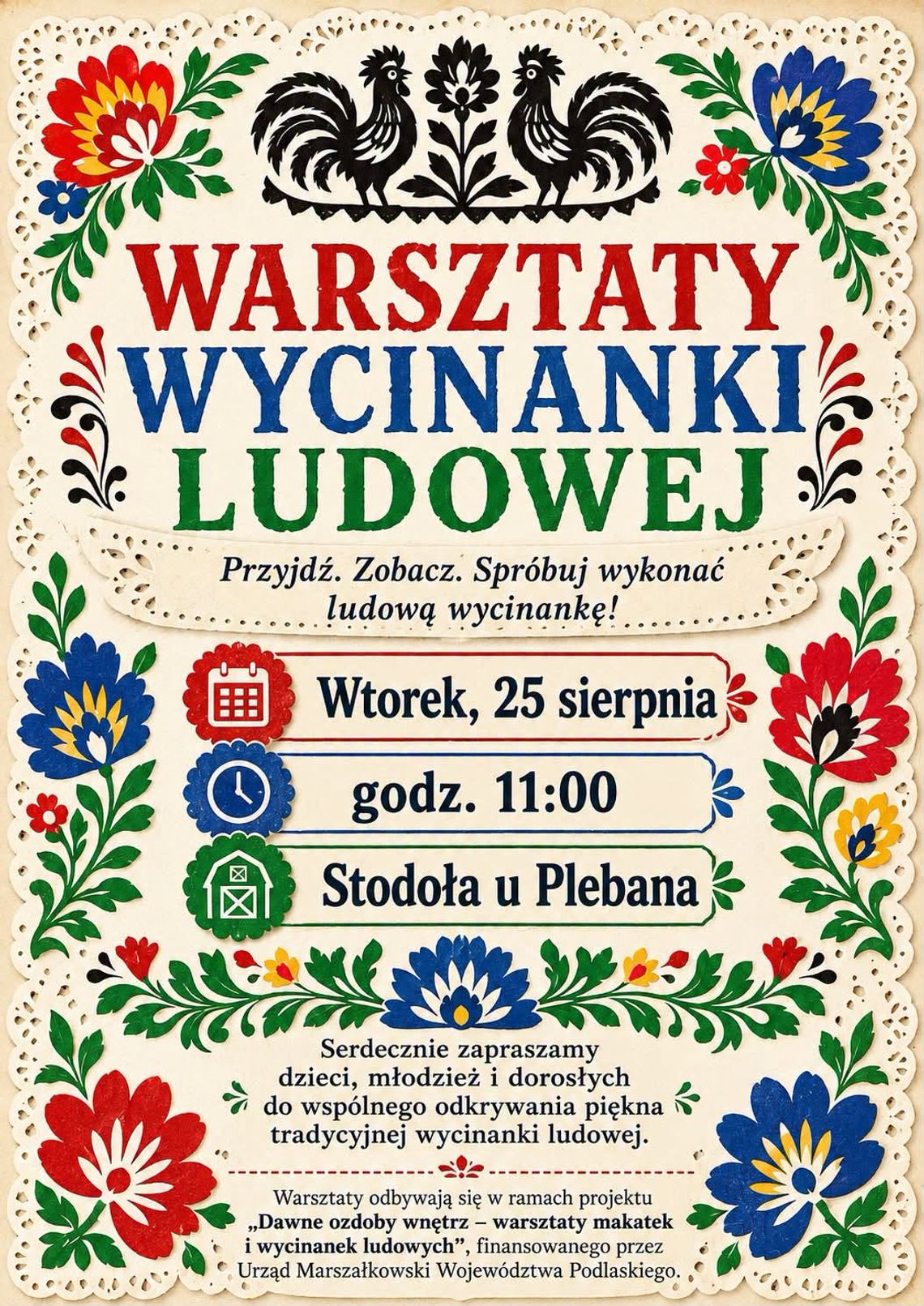 Warsztaty wycinanki ludowej. Przyjdź i stwórz własną tradycyjną ozdobę