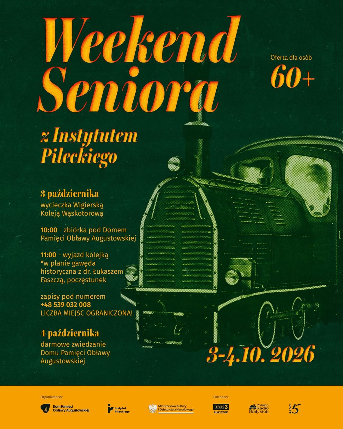 Weekend Seniora z Kulturą w Augustowie. Podróż kolejką i spotkanie z historią Weekend Seniora z Kulturą w Augustowie. Podróż kolejką i spotkanie z historią