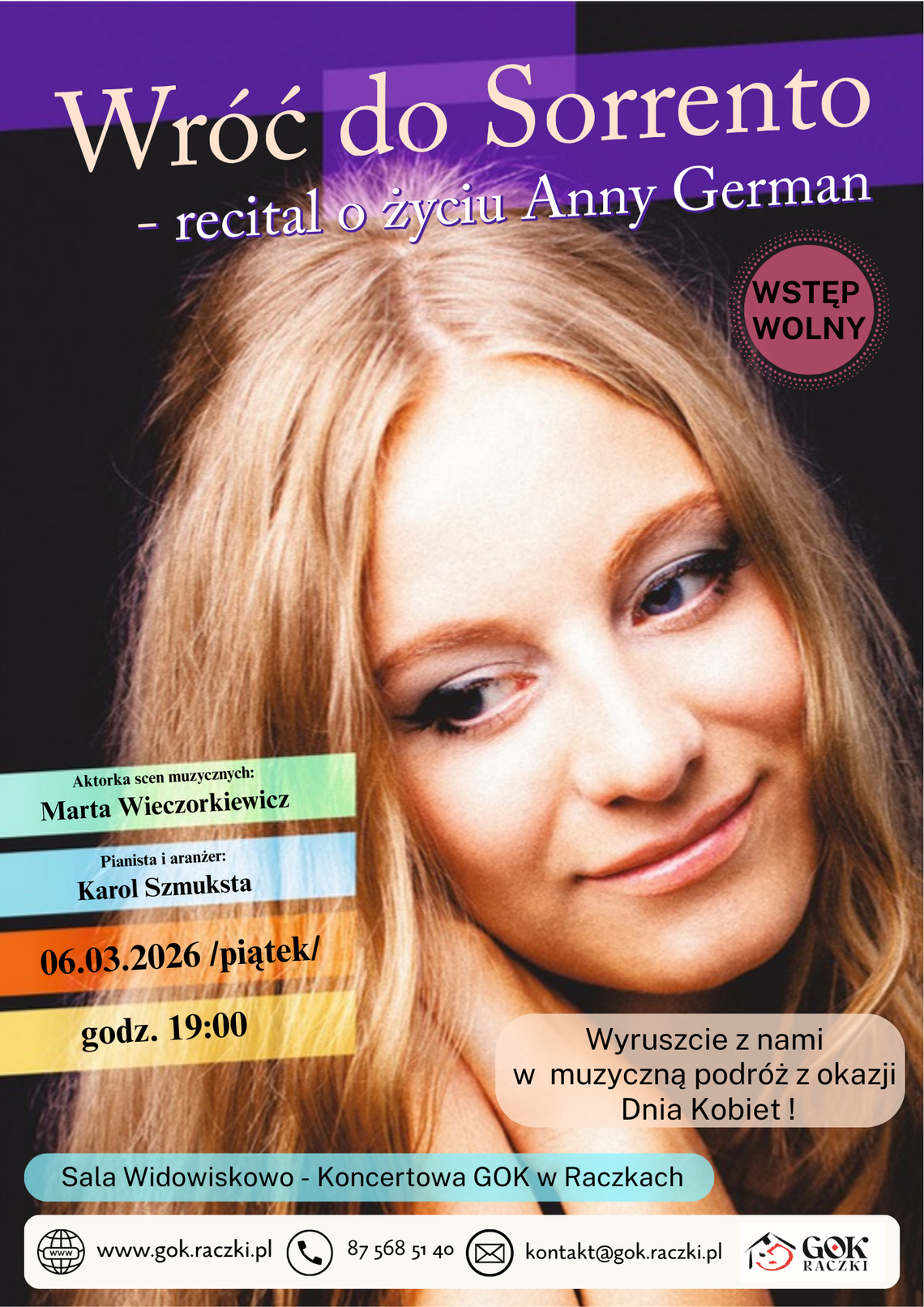 „Wróć do Sorrento”. Recital o życiu Anny German w Raczkach 🎶