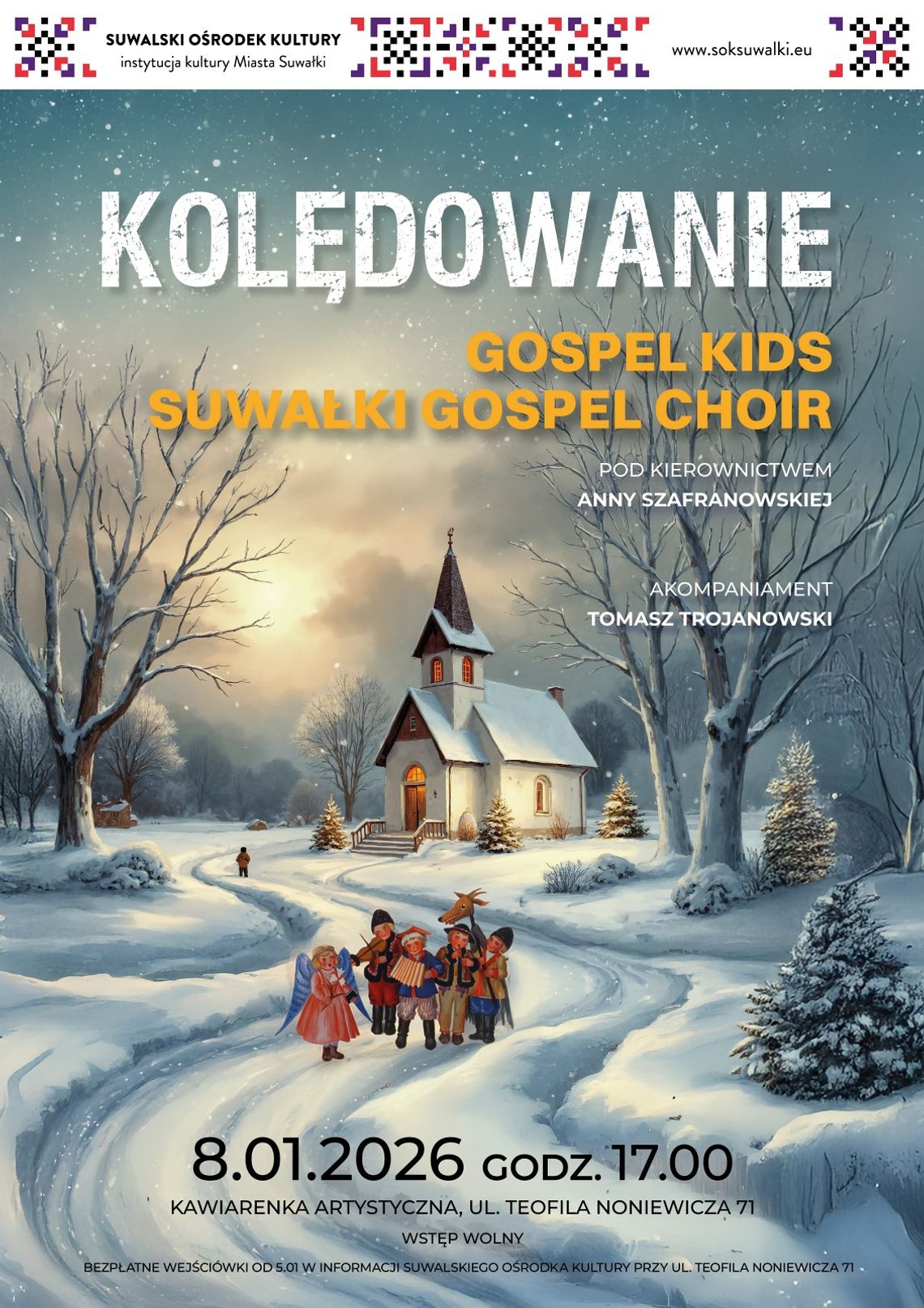 🎶 Wspólne kolędowanie z Suwałki Gospel Choir i Gospel Kids – już 8 stycznia!