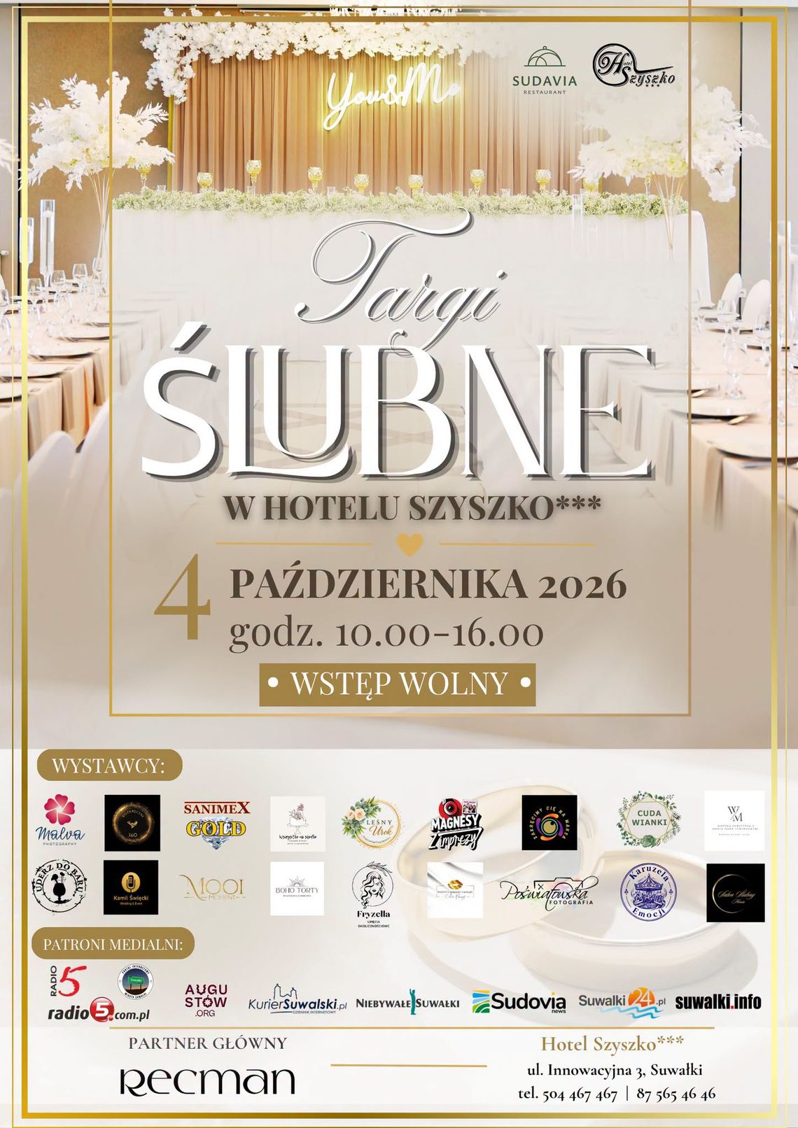 Targi Ślubne w Suwałkach. Przyszłe Pary Młode spotkają specjalistów w jednym miejscu Targi Ślubne w Suwałkach. Przyszłe Pary Młode spotkają specjalistów w jednym miejscu
