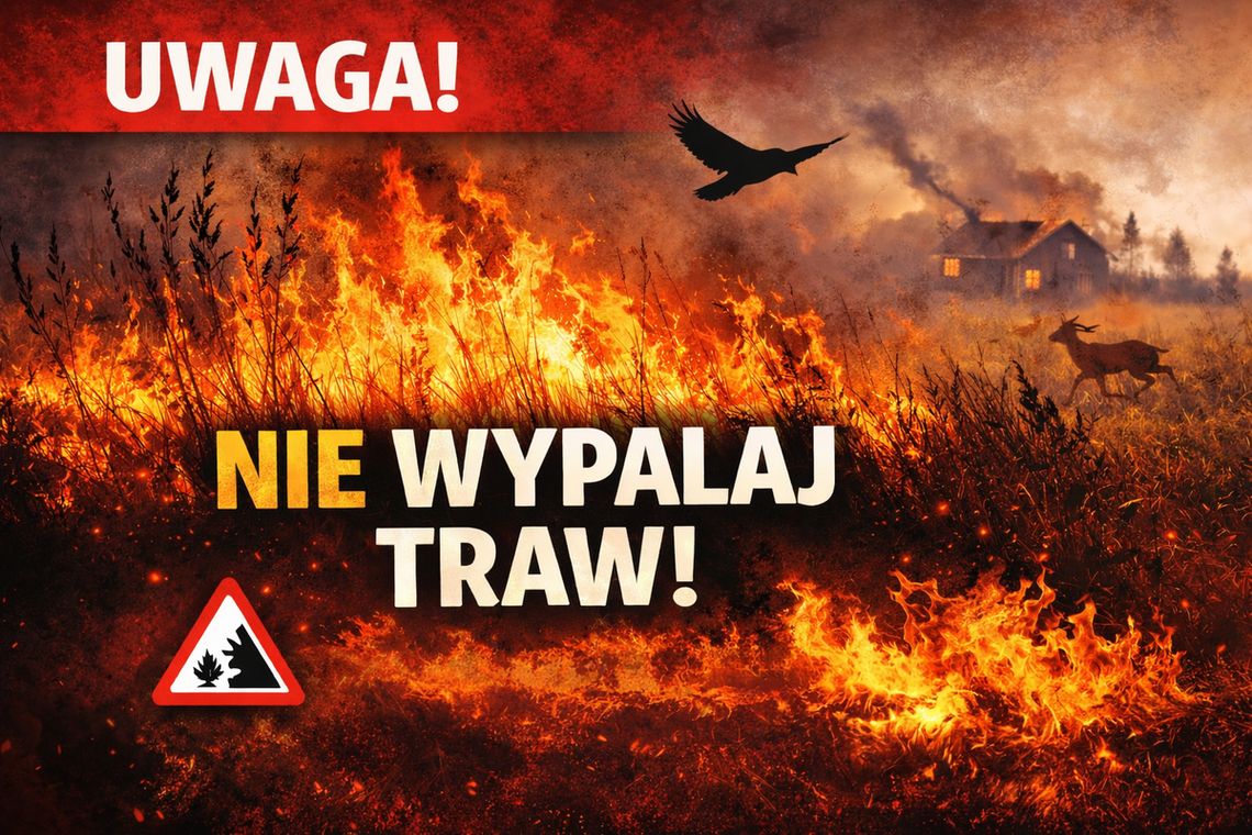 Wypalanie traw to realne zagrożenie. Policja ostrzega przed poważnymi konsekwencjami