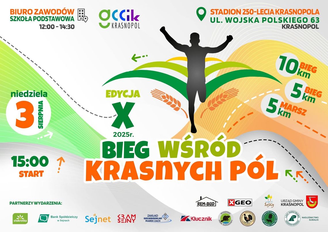 🏃‍♂️ X Bieg Wśród Krasnych Pól już 3 sierpnia! 🌾