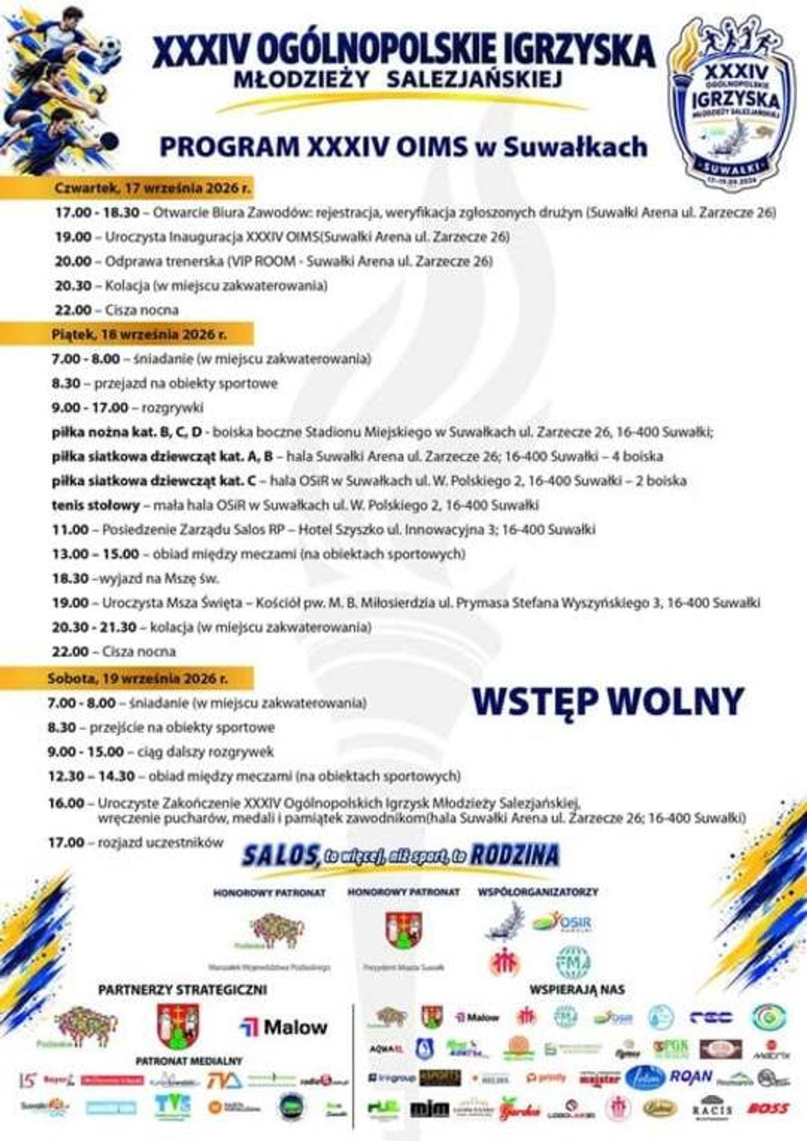 XXXIV Ogólnopolskie Igrzyska Młodzieży Salezjańskiej w Suwałkach. Przed nami trzy dni sportowej rywalizacji