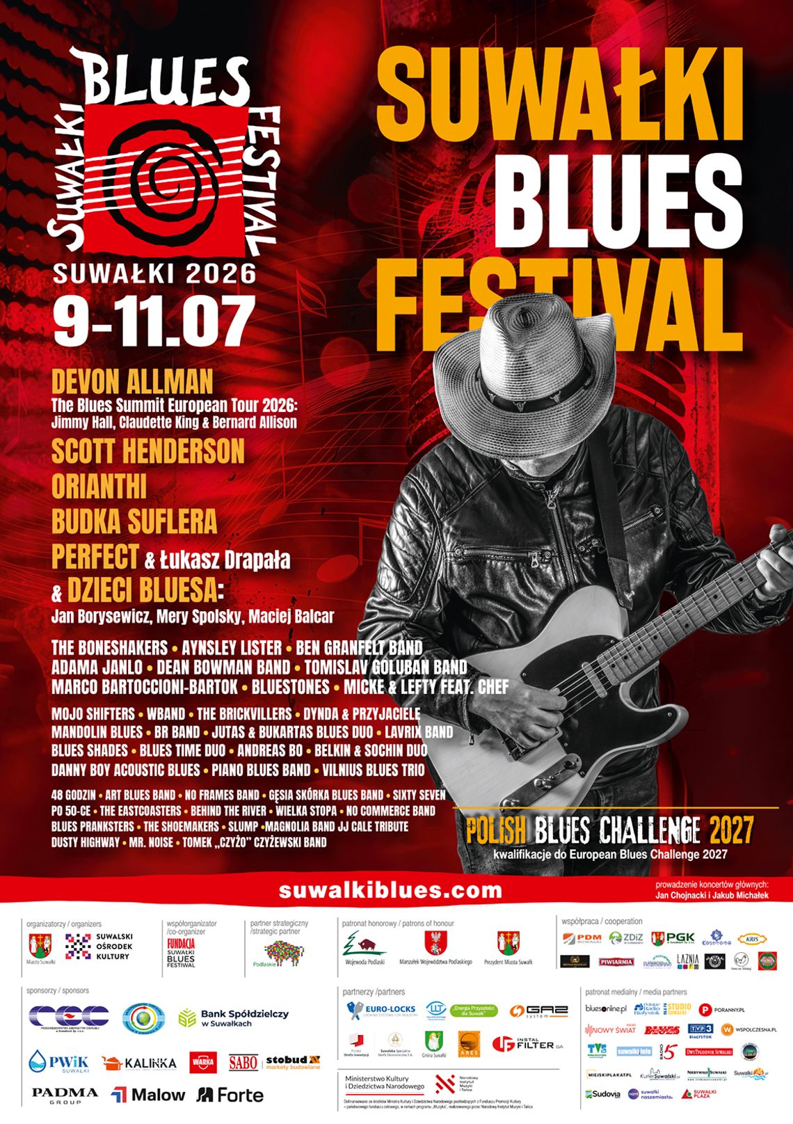 🎸 Za miesiąc Suwałki znów zamienią się w bluesową stolicę Polski. Organizatorzy odsłonili pełny program festiwalu