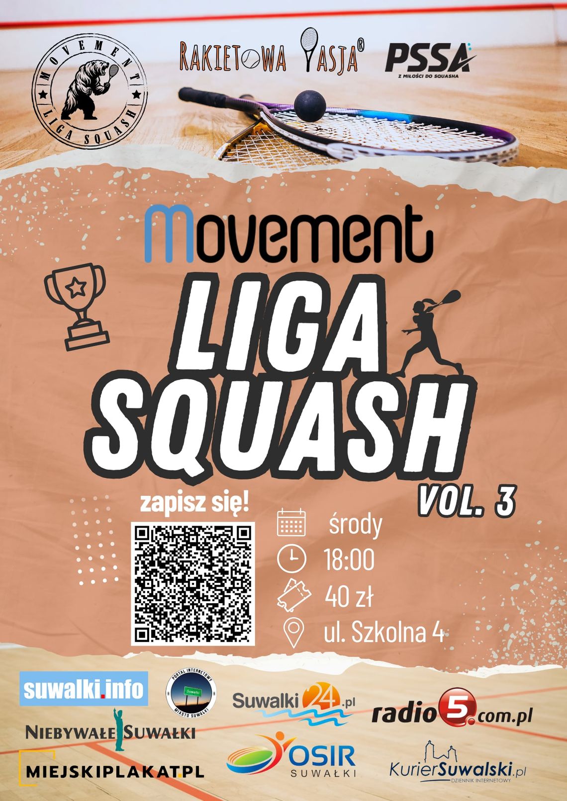 🏆 Zaczynamy! Movement Liga Squasha vol.3️⃣ w Suwałkach 🎉 🏆 Zaczynamy! Movement Liga Squasha vol.3️⃣ w Suwałkach 🎉