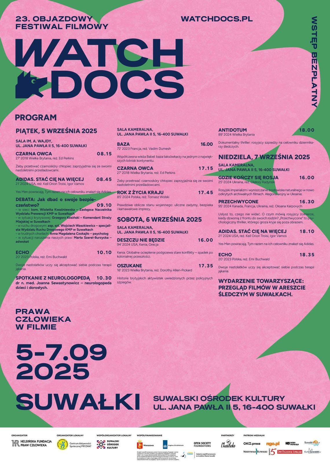 23. Objazdowy Festiwal Filmowy WATCH DOCS w Suwałkach