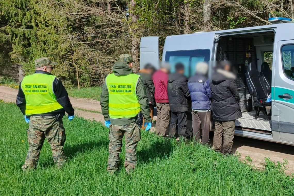 Zatrzymania na granicy polsko-litewskiej. Cudzoziemcy i kurierzy nielegalnej migracji ujęci przez SG