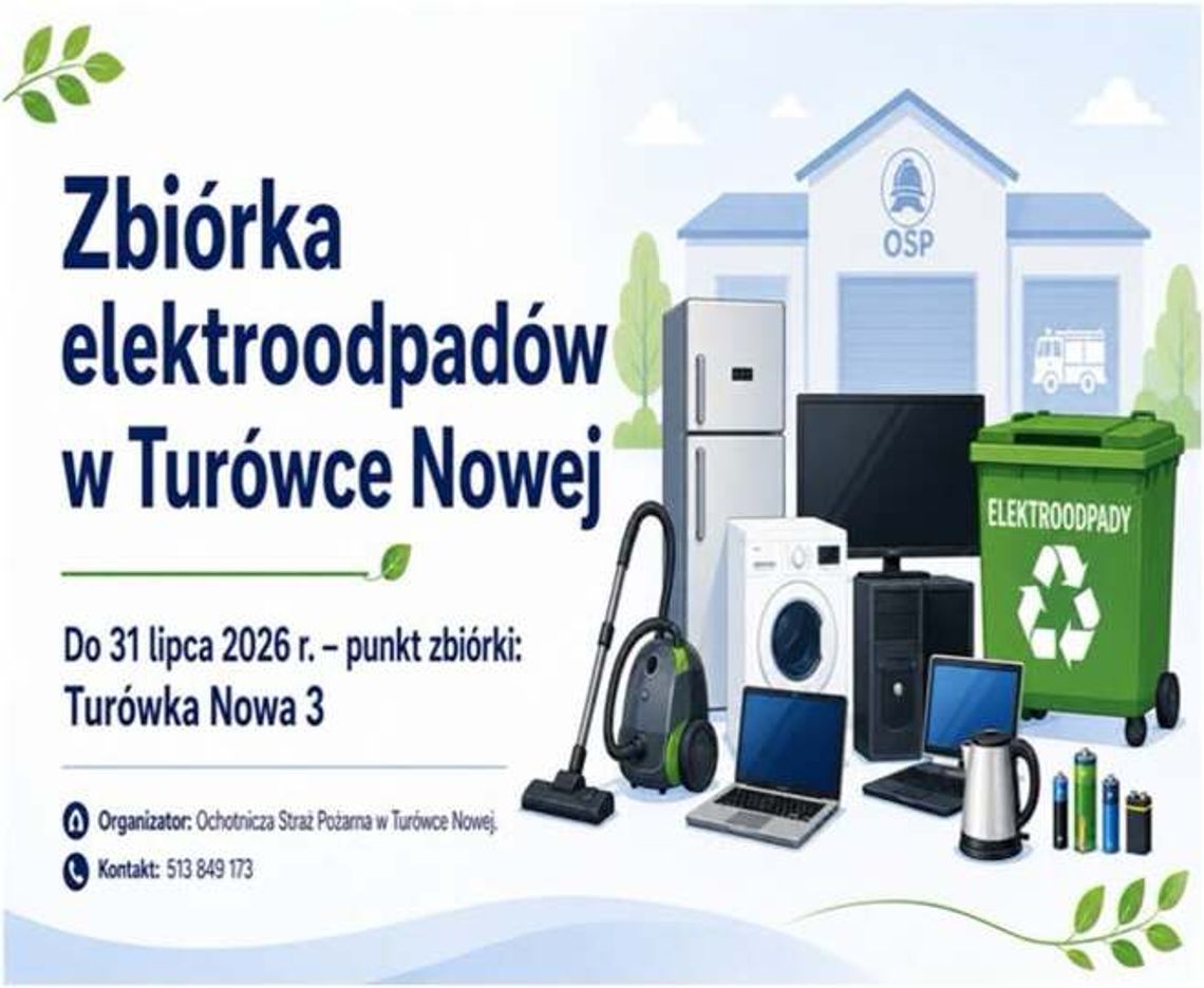 Zbiórka elektroodpadów w Turówce Nowej. Mieszkańcy mogą bezpłatnie oddać zużyty sprzęt