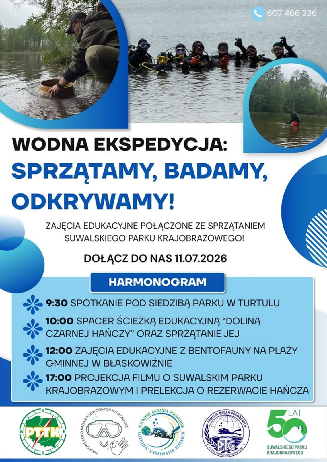 Zielona misja w Suwalskim Parku Krajobrazowym. Sprzątanie, edukacja i podwodna akcja nad Hańczą