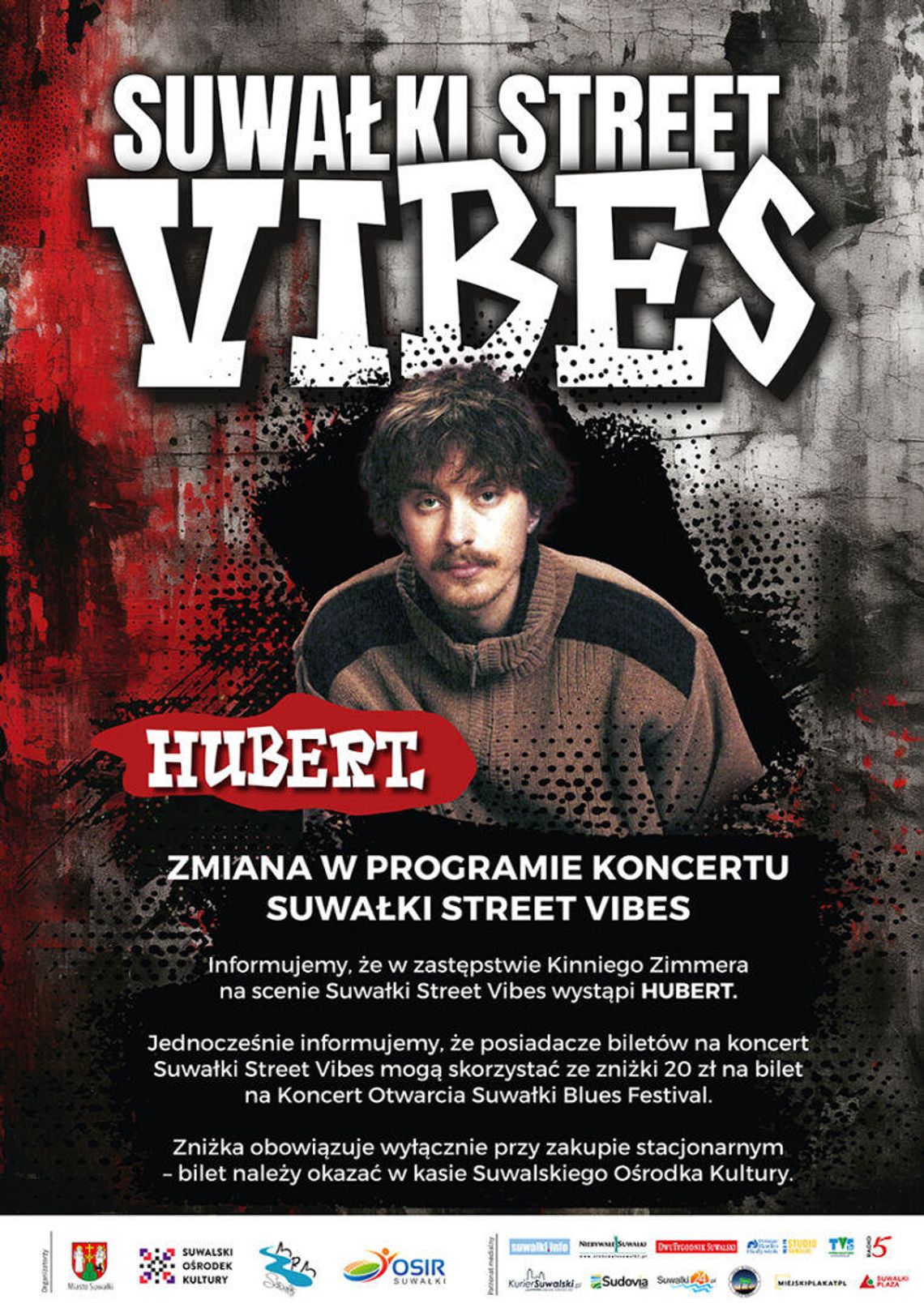 ❗Zmiana w programie Suwałki Street Vibes 2025 – Kinny Zimmer nie wystąpi. Zastąpi go HUBERT!