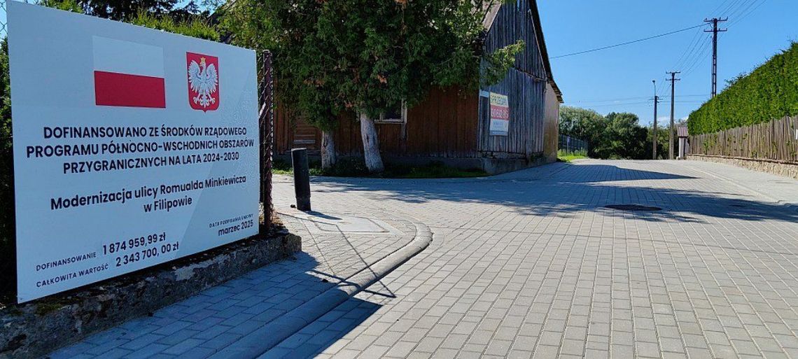 Zmodernizowano ulicę Romualda Minkiewicza w Filipowie. Inwestycja kosztowała ponad 2,3 mln zł Zmodernizowano ulicę Romualda Minkiewicza w Filipowie. Inwestycja kosztowała ponad 2,3 mln zł