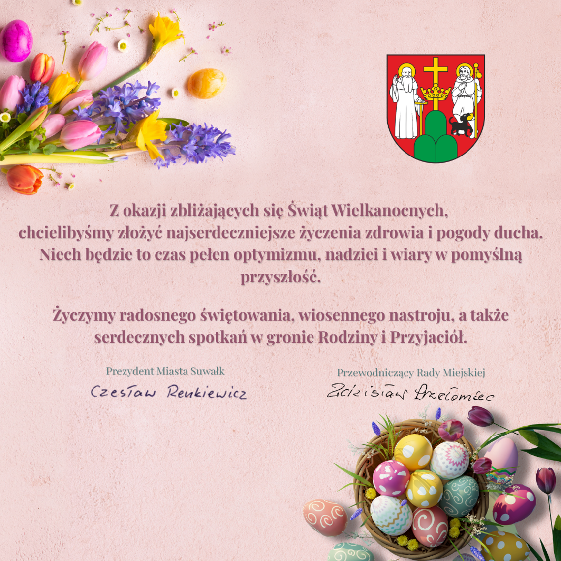 Życzenia Wielkanocne od władz Suwałk 🌷