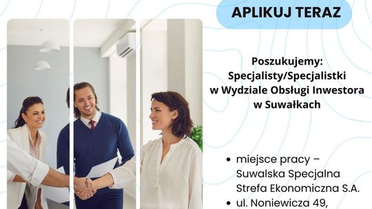 SSSE S.A. poszukuje Specjalisty / Specjalistki w Wydziale Obsługi Inwestora