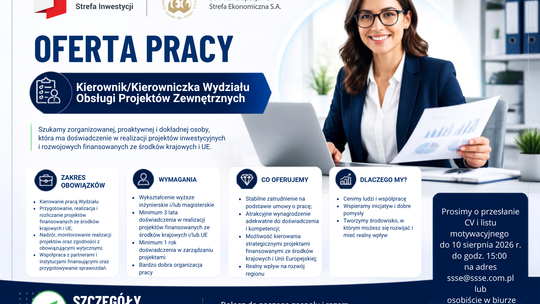 SSSE S.A. prowadzi nabór na stanowisko Kierownika/Kierowniczki Wydziału Obsługi