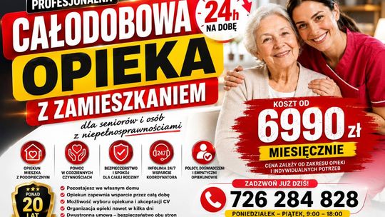 Zamiast domu opieki - opiekunka zamieszka w domu Twojego seniora. Całodobowa opieka dla seniora