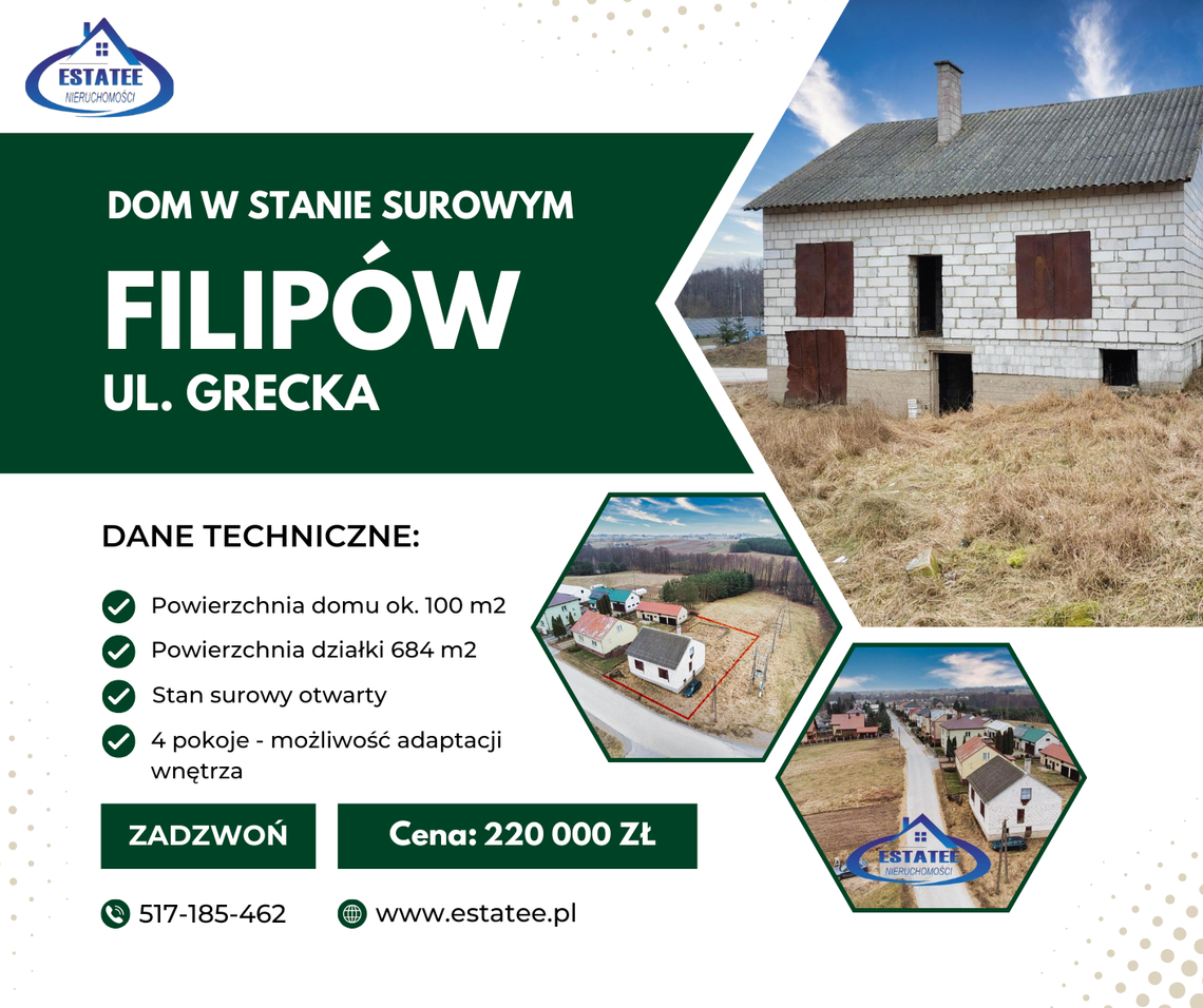 Dom w stanie surowym – ul. Grecka, m. Filipów