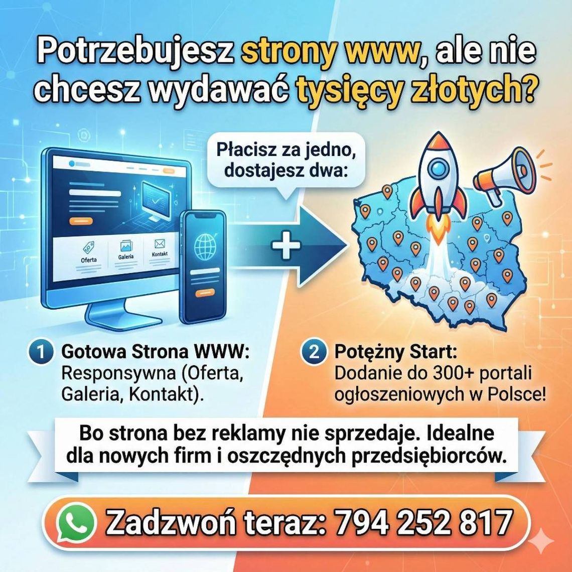 HIT: Strona WWW + Reklama w 300 miejscach! | Dodawanie ogłoszeń | Tanie strony www HIT: Strona WWW + Reklama w 300 miejscach! | Dodawanie ogłoszeń | Tanie strony www