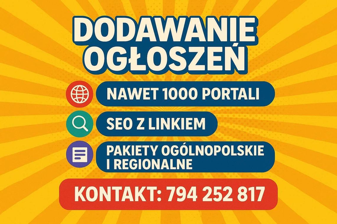 Nawet 1000 portali - ręczne dodawanie ogłoszeń / Usługa dodawania ogłoszeń Nawet 1000 portali - ręczne dodawanie ogłoszeń / Usługa dodawania ogłoszeń