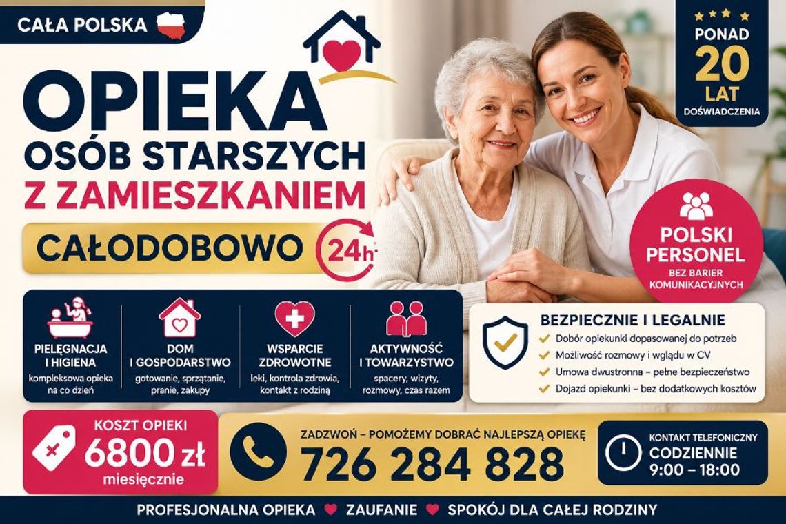 Opieka osób starszych z zamieszkaniem, całodobowo, dostępność w całej Polsce Opieka osób starszych z zamieszkaniem, całodobowo, dostępność w całej Polsce