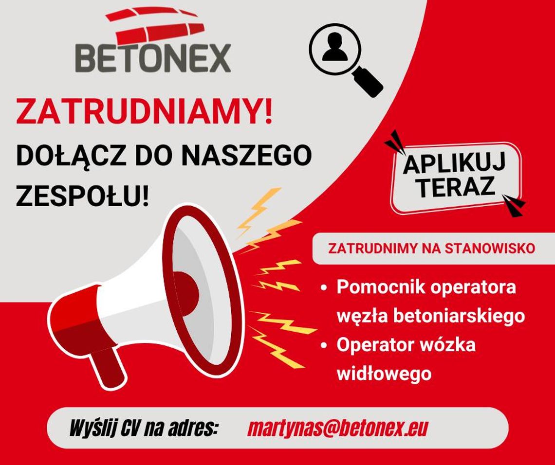 PRACA – Pomocnik Operatora Węzła Betoniarskiego Z.P.B. BETONEX PRACA – Pomocnik Operatora Węzła Betoniarskiego Z.P.B. BETONEX