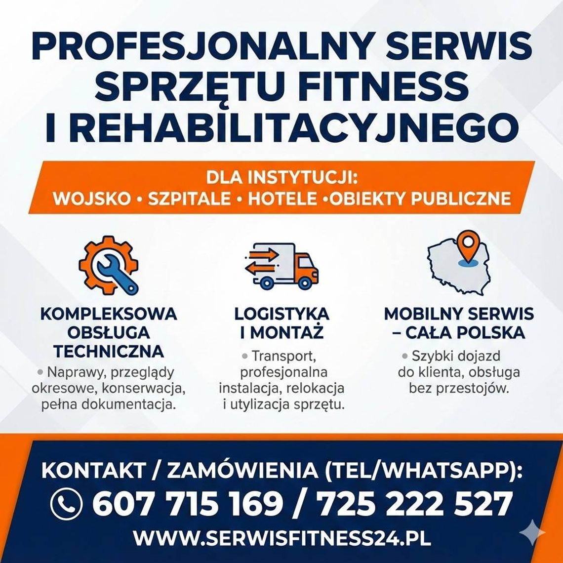 Serwis siłowni fitness dla instytucji - Wojsko Szpitale Hotele Jednostki Publiczne