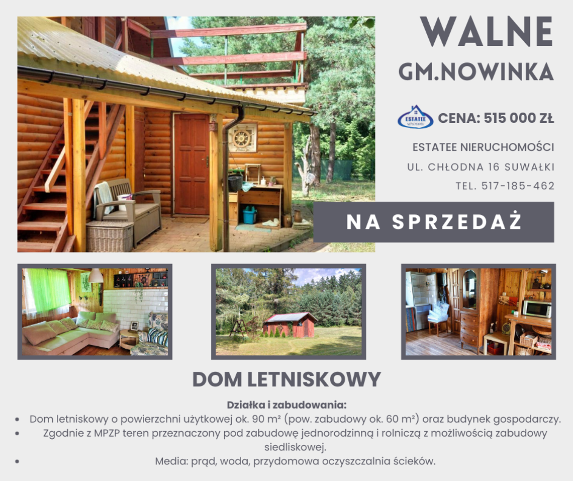 Walne, gm. Nowinka Wymarzone miejsce – dom letniskowy