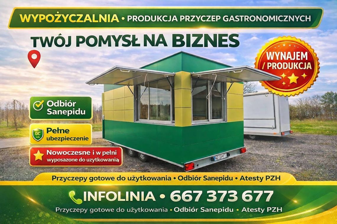 Wypożyczalnia - produkcja przyczep gastronomicznych Wypożyczalnia - produkcja przyczep gastronomicznych