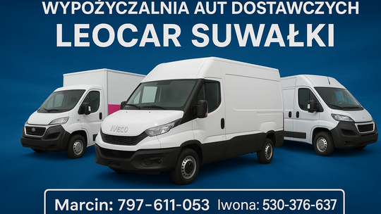 LEOCAR Wypożyczalnia samochodów dostawczych Autolaweta Kontener Winda